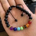 thumbnail image 2 of ShiYe toys store Pulsera de chakra con cuentas de roca de lava, cuerda trenzada, pulsera de yoga de piedra natural, 2 of 5