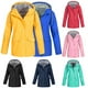 thumbnail image 3 of Chaqueta deportiva con capucha con capucha a rayas con cordón interior Color sólido bolsillo ch Irfora Abrigo, 3 of 5