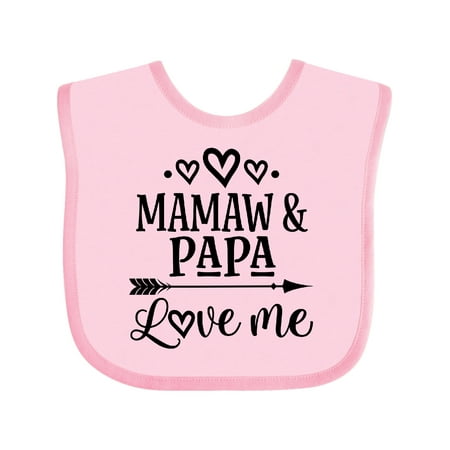 

Inktastic Mamaw and Papa Love Me Gift Baby Girl Bib