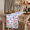 thumbnail image 2 of Table Runners 72 Inches Long Dress Scarves, Pink Flowers Farmhouse Kitchen/Dining Table Runner, Coffee Tablerunners, Spring Floral Butterfly Leaves Plants Blue Plaid 16x72 Inch, 2 of 9