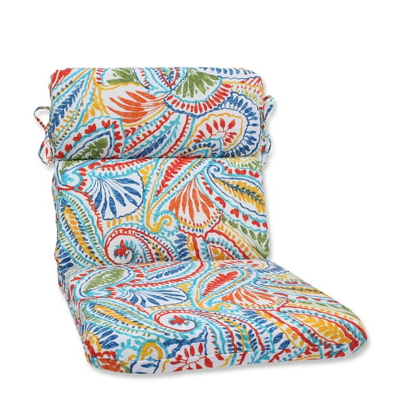 40 5 Blue And Red Paisley Outdoor Patio Rounded Chair Cushion Com Red Paisley Outdoor Patio, Paisley Patio Chair Cushions