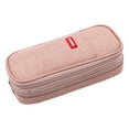thumbnail image 1 of CNKOO 1 Pcs Zipper Closure Pencil Case with Inner Net Bag Canvas Color Matching Large Capacity Canvas Stationery Box School Supplies, 1 of 10