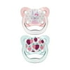 Dr. Brown's PreVent Contour Pacifier, Stage 1 (0-6m), Polka Dots Pink, 2-Pack