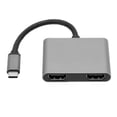 thumbnail image 1 of Adaptador convertidor 4K de estación de acoplamiento 2 en 1 de tipo C a concentrador de interfaz multimedia de alta definición, 1 of 14