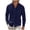 Navy, variant on AKOEE Men's Button Down Shirts Cotton Linen Long Sleeve Lapel Collar Tops with Pocket Casual Dressy Blouses (4XL, Khaki)