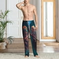 thumbnail image 5 of Vsdgher Abstract Botanical Heart Print Mens Pajama Pants Sleep & Lounge Pants, PJ Bottoms With elastic waistb and Pockets, 5 of 5