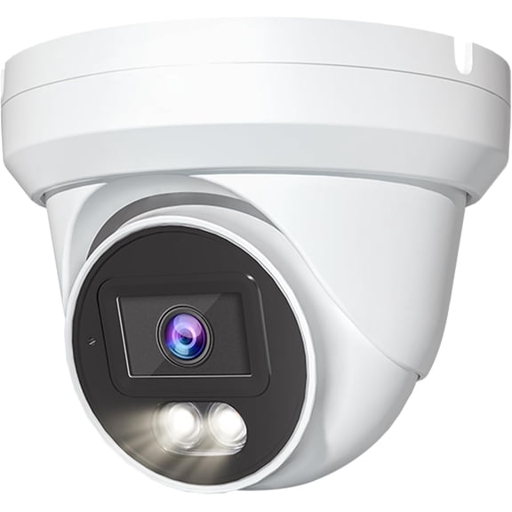 HD 4K 8MP IP Camera Color at Night PoE Turret Dome with Microphone, 24/7 Full Time Color at Night, Weatherproof IP67 Indoor Outdoor Wide Angle 2.8mm