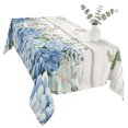 thumbnail image 2 of Eucalyptus Flowers Table Cloth Waterproof Tablecloths, Blue Floral Green Vintage Wood Grain Tablecloth Dining Table Cover for Kitchen Party Tabletop Outdoor, Rectangle Tablecloth 60x120 Inch, 2 of 9