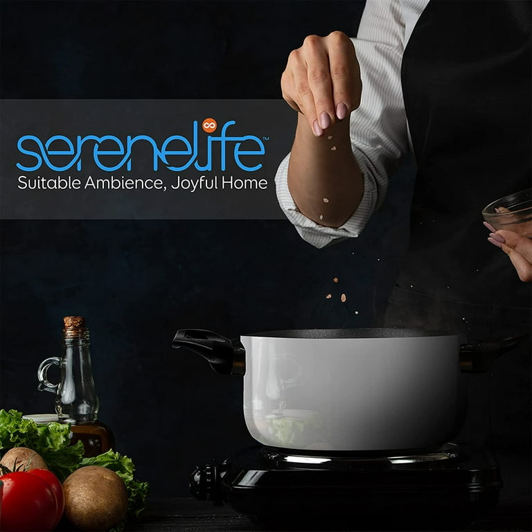 SereneLife 15 Piece Pots and Pans Non Stick Chef Kitchenware
