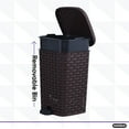 thumbnail image 3 of Superio Small Outdoor Trash Can with Lid for Dog Poop 6 Liter - 1.5 Gallon Plastic Wicker Mini Waste Basket, 3 of 5
