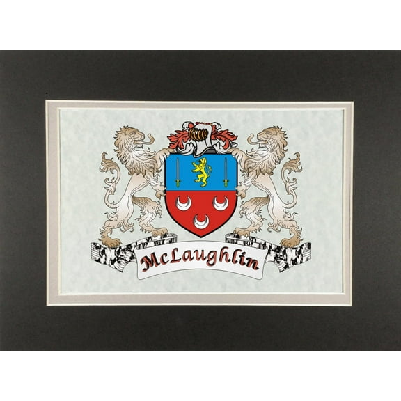 McLaughlin Irish Coat of Arms Print - Frameable 9" x 12"