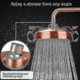 thumbnail image 2 of Copper Shower Head, 20cm (8 Inch) Diameter, High Pressure Fixed Shower Head With Adjustable Angle Shower Head Rain Shower Head - Gold, 2 of 5