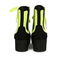 thumbnail image 4 of Women Neon Panel Lug Sole Chunky Platform Mid Calf Boot 19372, 4 of 6