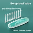 thumbnail image 5 of AquaSonic Vibe Electric Toothbrush Set - ADA Accepted, Rechargeable, 4 Modes, Travel Case, 8 Brush Heads - Green Metallic, 5 of 7