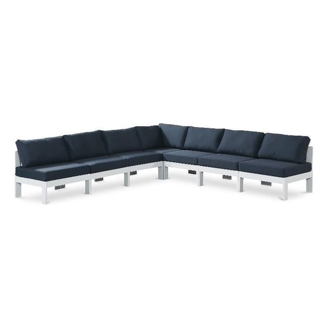 Meridian Furniture Nizuc Sectionnel Modulaire de Patio Extérieur Bleu Marine