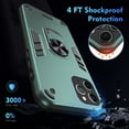 thumbnail image 5 of Allytechgroup iPhone 12 Pro Case Cover, Bumper Shockproof Case with Ring Holder Stand Compatible with Car Mount Premium PC and TPU Phone Case for iPhone 12 Pro, Darkgreen, 5 of 7