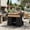 Black Brown, variant on Outdoor Kitchen Island with Extended Plastic Wood Table Top, Wicker Outdoor Grill Cart with Storage Cabinet and Wine Rack for Patio Backyard