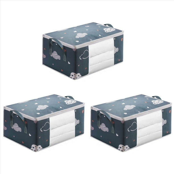 3X Bolsa de Almacenamiento, Bolsa de Almacenamiento de Edredón para Almacenamiento de Ropa, para Organizar el Suéter del Edredón de la Ropa del Armario del Dormitorio, S