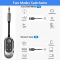 thumbnail image 3 of 2-in-1 Bluetooth Wireless Audio Transmitter for Headphones or BT Devices, 3.5mm Audio Aux Jacks bluetooth adapter for TV, Airplane, Car, PC, Gym Equipment airplane travel essentials, 3 of 8