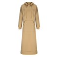 thumbnail image 2 of Yokua Women's Casual Fleece Lined Sweatshirt Dress Oversized Casual Long Sleeve Hooded Dress with Pockets, 2 of 8