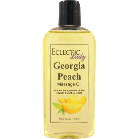 Georgia Peach Massage Oil by Eclectic Lady, 4 oz, Sweet Almond Oil and Jojoba Oil