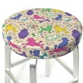 thumbnail image 3 of Lsque Colorful Poodle Dog Round Bar chair cushion covers Velvet Fabric Premium Comfort Protects from Scratches and Stains for 14-17 Inch Chair- 14 inch, 3 of 7