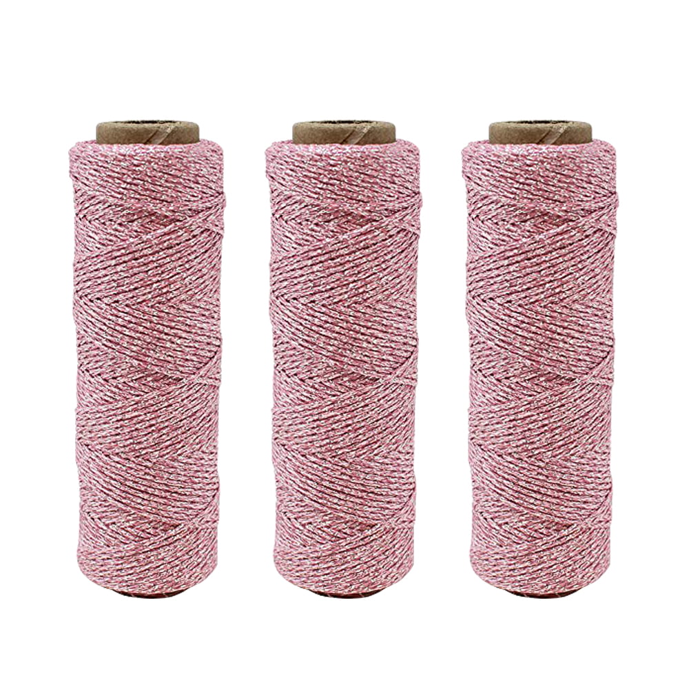 Decorative Bakers Twine for DIY Crafts and Gift Wrapping Just Artifacts Eco Metallic Bakers Twine 55yd 11 Ply Solid Raspberry 