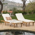 thumbnail image 3 of Adriana Acacia Wood Chaise Lounge with Cushion, Set of 2, Teak and Beige, 3 of 10