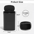 thumbnail image 2 of CL.HPAHKL 13 Gallon Kitchen Trash Can, Touchless Motion Sensor Trash Can 50 Liter High-Capacity Smart Trash Can Broken-Resistant Plastic Garbage Can with Lid for Home Bathroom Office (1, Black), 2 of 6