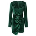 thumbnail image 4 of KaLI_store Formal Dress Women's Summer Floral Midi Bodycon Dresses Short Puff Sleeve Square Neck Ruffle Hem Dress Green,M, 4 of 5
