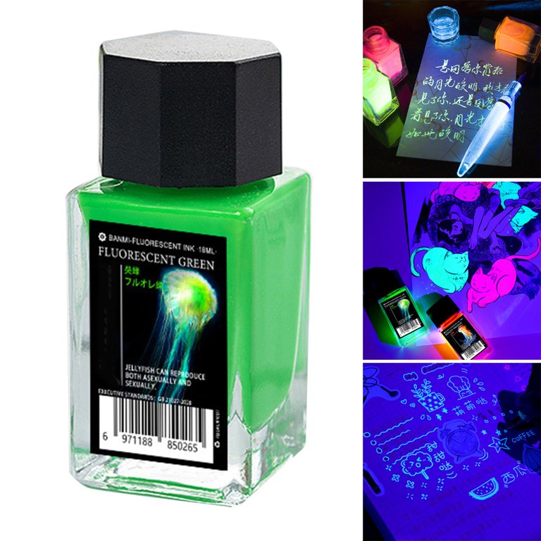 Invisible Ink with UV Light for Dip Pen Glass Dip 18ml Colored