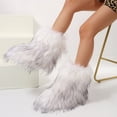 thumbnail image 3 of Stylish Winter Boots for Women, Faux Fur Mid-Calf Snow Booties, 3 of 5