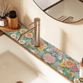 thumbnail image 2 of Yayeee Faucet Mat for Kitchen Sink 30" Diatomite Long Splash Guard Pad, Floral Pattern, 2 Pack, 2 of 7
