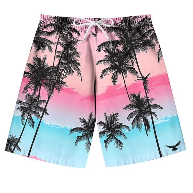 Atogsazn Kids Hawaiian Shorts Boys Casual Summer Elastic Waist