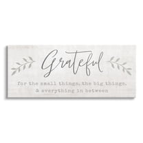 Stupell Industries Uplifting Gratitude Phrase Botanical Sprig Typography Graphic Art Gallery Wrapped Canvas Print Wall Art, Design by Natalie Carpentieri