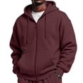 thumbnail image 2 of Mfakffe Mens Full Zip Casual Hooded Fleece Drawstring Hoodies Pullover Sweatshirts Winter Long Sleeve Shirtsv With Pocket, 2 of 5