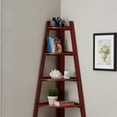 thumbnail image 3 of Danya B. Corner Ladder Five Shelf Bookcase - Cherry Finish, 3 of 6