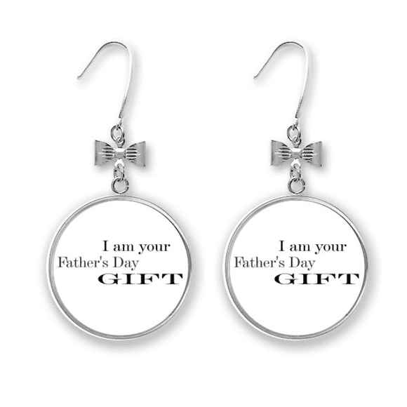 Boucles d'Oreilles Citation Papa Festival avec Nœud Crochet Percé