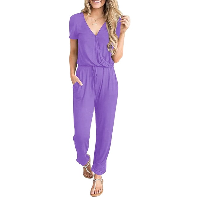 Enterizo PRETTYGARDEN Morado Manga Corta Talle M