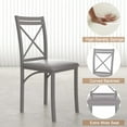 thumbnail image 4 of VECELO Dining Chair Set of 4, Modern Kitchen Upholstered Chairs with Backrest, Metal Legs and PU Leather Seat Set for Living Room Restaurant, Gray, 4 of 7
