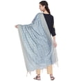 thumbnail image 4 of eloria Floral Light Blue Woman's Indian Ethnic Chunni, Dupatta, Stole, Scarf Shawl Wrap, 4 of 4