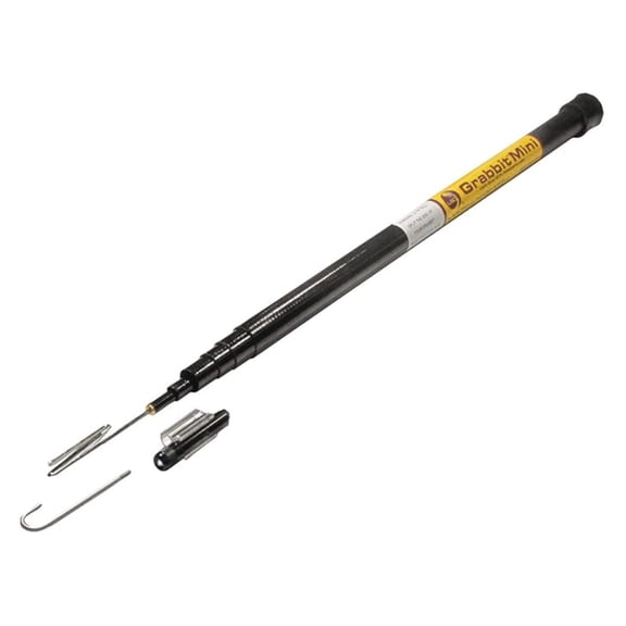 Grabbit Mini Telescoping Pole, 10-Feet - Lightweight Fiberglass Extension Pole with LED Light; Ideal for Attic, Crawl Space & Residential Installations