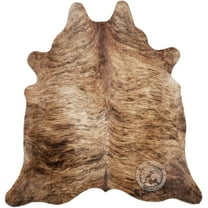 Sunshine Cowhides 100% Genuine Brown Brindle Cowhide Rug - Modern Style Animal Skin Rug & Floor Carpet for Living Room, Bedroom, Kitchen & More - Extra Large (6x7-8 Ft.)