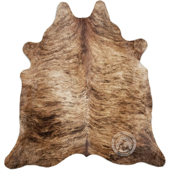 Sunshine Cowhides 100% Genuine Brown Brindle Cowhide Rug - Modern Style Animal Skin Rug & Floor Carpet for Living Room, Bedroom, Kitchen & More - Extra Large (6x7-8 Ft.)