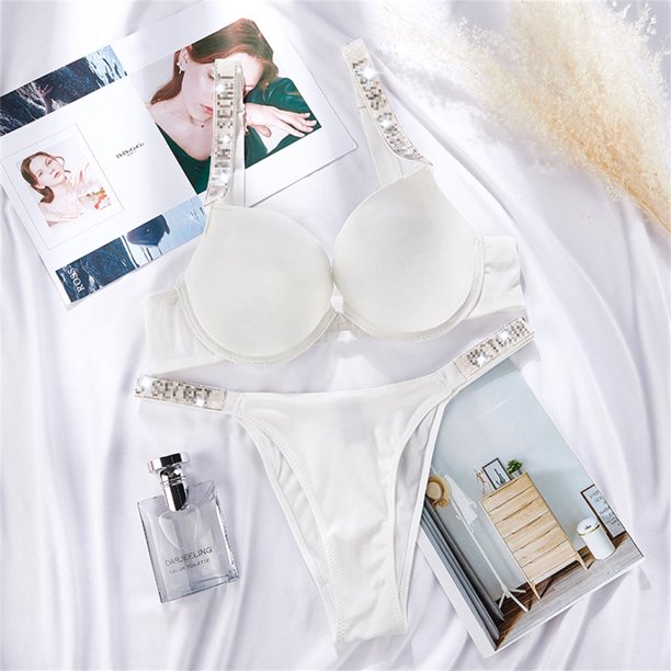 Traje De Victoria's Secret Lencería Para Mujer Con Diamantes De Imitación Empujados Hacia Arriba