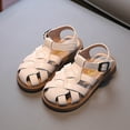 thumbnail image 5 of Binhe Girls Sandals Toddler Little Kid Closed toe T Strap Flats Dress Sandals Summer Shoes with Comfortable Sandals and Light for Toddler, 5 of 7