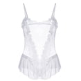 thumbnail image 1 of Gibobby Lenceria mujer sexy Ropa De Dormir Ropa De Dormir Mujer Cuello En V Bordado Encaje Lencería Lenceria China Gifts Lenceria Sexy Mujer(Blanco, XG), 1 of 5