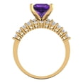 thumbnail image 4 of Clara Pucci 18K Yellow Gold Princess Cut 2Ct Natural Amethyst Engagement Ring + Matching Band - Luxury Box Included, 4 of 7