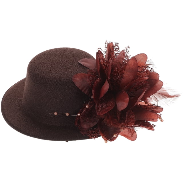 FELTECHELECTR Pinza para el pelo con forma de sombrero de plumas, elegantes pasadores para el pelo, horquilla para mascarada