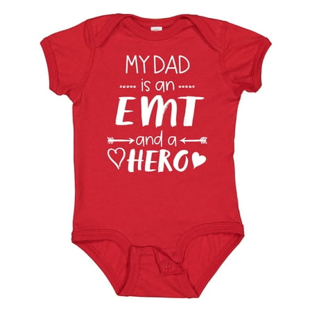 

Inktastic My Dad is an Emt and a Hero Boys or Girls Baby Bodysuit